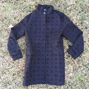 MCM Jacket Black Monogram Short Trench Coat